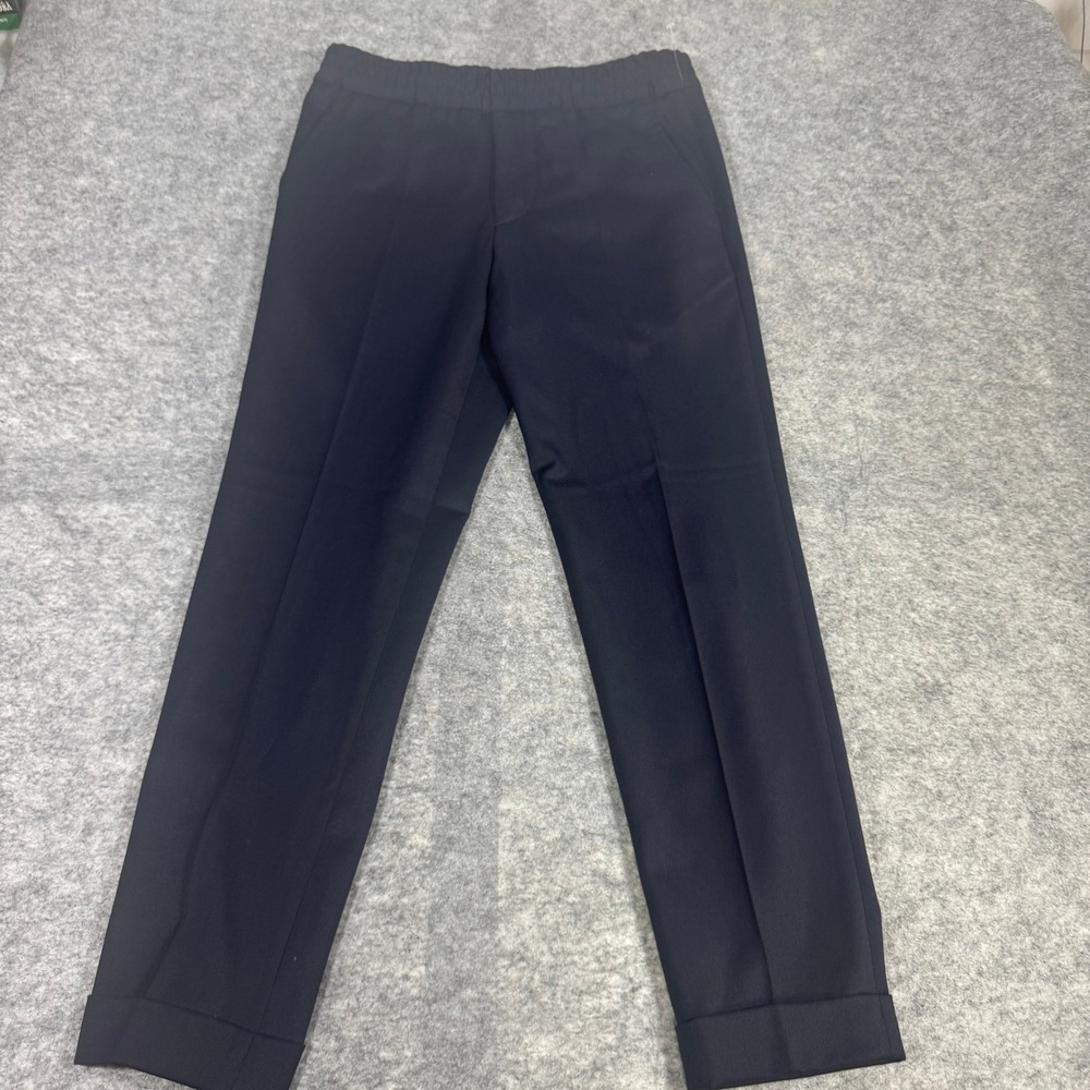 Filippa K Navy Blue Elastic Waist Tailored Tapered Cuffed Trousers Size 44